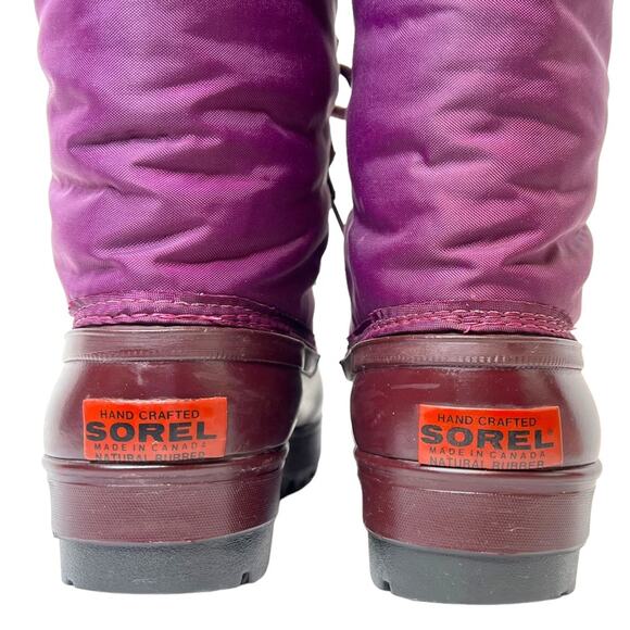 SOREL Insulated Snow Winter Boots in Purple Women's Size 6 - Picture 7 of 12